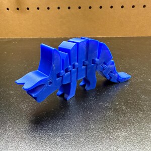 3D Printed Flexi Triceratops - Articulated Dinosaur Toy with Multiple Color Options