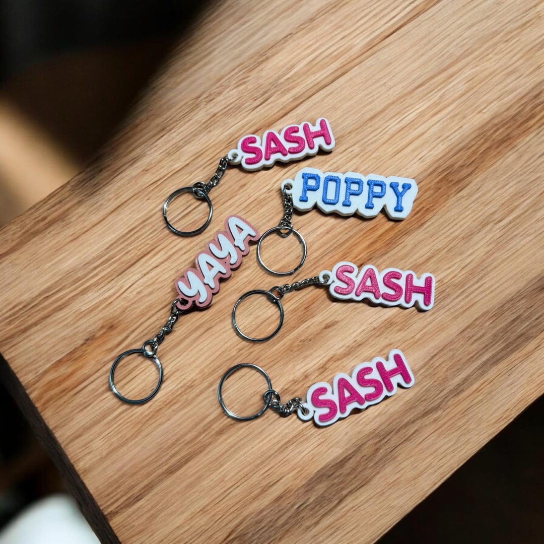 Custom Name Keychain | Personalized 3D Printed Keychain | Custom Text ...