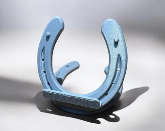 Porte-cartes de visite en fer à cheval imprimé en 3D | Organiseur de bureau rustique | Décoration de bureau équestre | Cadeau pour amoureux des chevaux