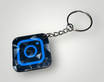Porte-clés Instagram NFC : appuyez pour partager le profil Instagram | Porte-clés pour réseaux sociaux imprimé en 3D | Étiquette NFC personnalisée | Outil pour petites entreprises