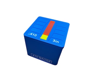 Caisse de munitions de 3 po. de calibre .410 imprimée en 3D | Peut contenir 25 cartouches | Boîte de rangement de munitions empilable | Disponible en plusieurs couleurs