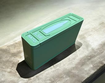 Étui à munitions 5,56 imprimé en 3D | Peut contenir 20 cartouches | Stockage de munitions .223 empilable | Multicolore disponible