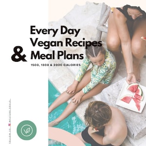 Vegan Recipe Book, Meal Planner, Grocery List and Calorie Counter Done For You, PDF version