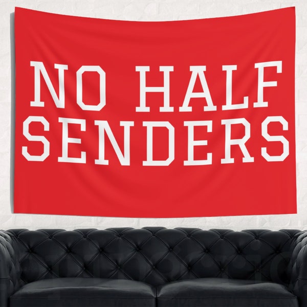 NO HALF SENDERS ! Full Send Tapestry, Nelk Boys, College Dorm Room, Wall Art, Happy Dad, Frat House Wall Decor, Funny Meme Frat Flag