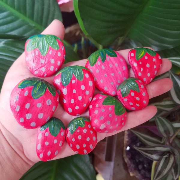 Strawberry Painted Rocks