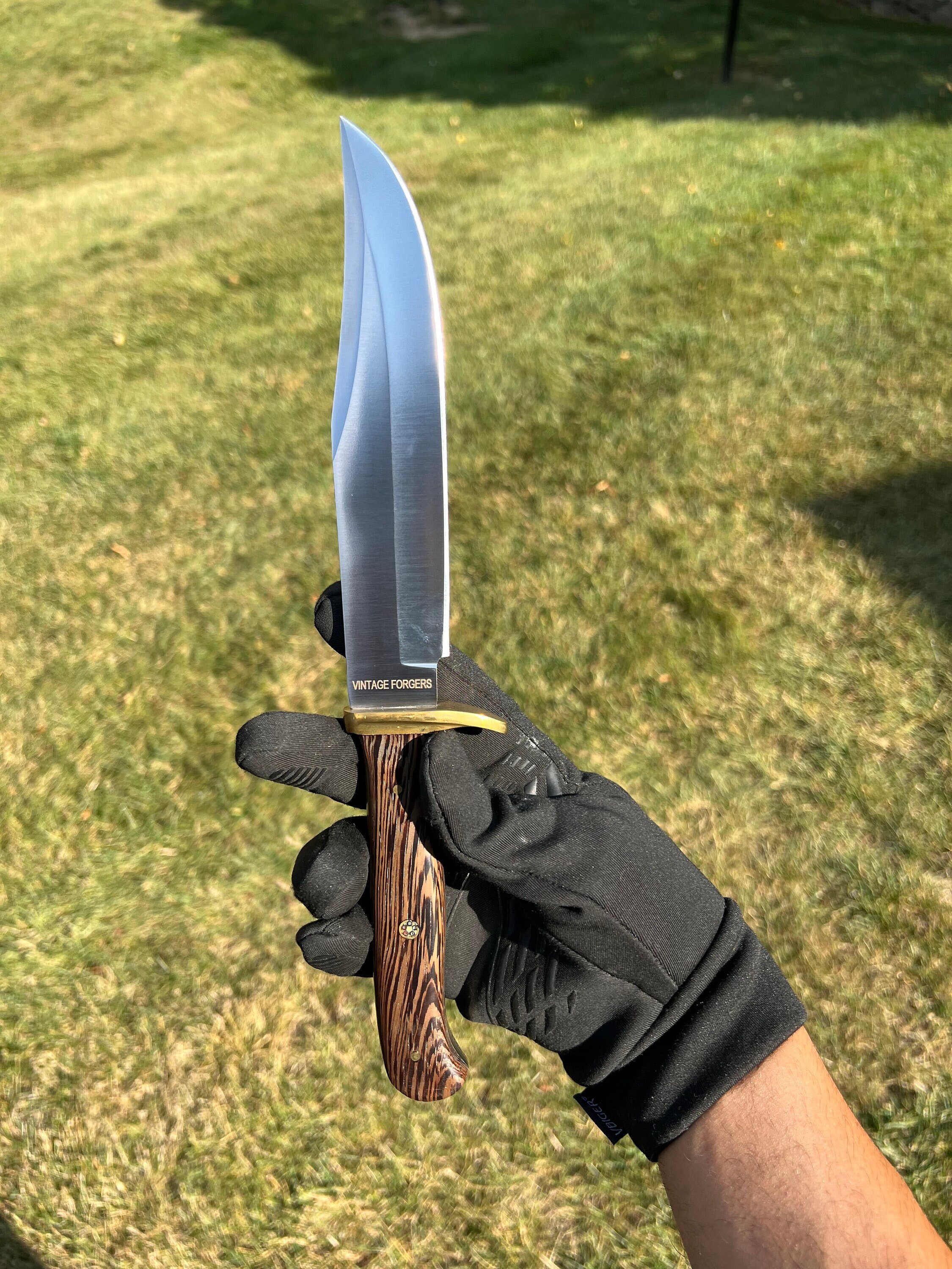 440C Steel Bowie trailing point knife Pig Sticker Hog Hunting Knife Puma Knife Survival