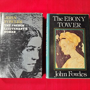 John Fowles Book Bundle, The Ebony Tower and The French Lieutenant&#39;s Woman, Book Club Editions, Hardcover Books, 1974 & 1969