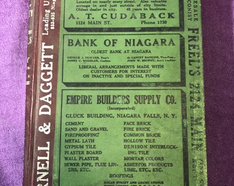 Niagara Falls City Directory for 1919, including a Business Directory, An Improved Street and House Directory, Hardcover Book, RARE,