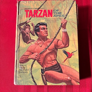 Tarzan dos Macacos, por Edgar Rice Burroughs, Edição para Jovens Leitores, Whitman Publishing Company, Livro de Capa Dura, 1964