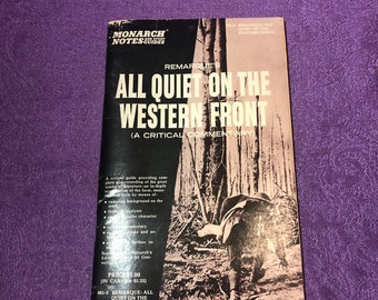 All Quiet on the Western Front, A Critical Commentary, by John S. White, Monarch Notes and Study Guide, Paperback Book, 1966