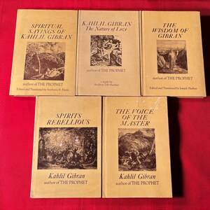 Kahlil Gibran Hardcover Book Bundle, 5 Hardcover Books, Voice of the Master, Wisdom of Gibran, Spirits Rebellious, Nature of Love,