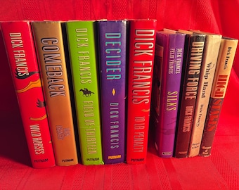 Dick Francis Book Bundle, 9 Hardcover Books, Some First Editions, Suspense Mystery Novels, Wild Horses, Comeback, Field of Thirteen, Decider