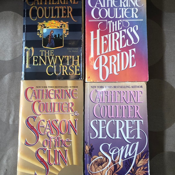 Lot of 4 Catherine Coulter Paperback Books, Season of Sun, Secret Song, The Penwyth Curse, and The Heiress Bride