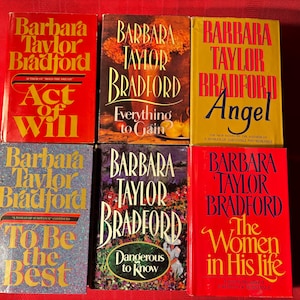 Barbara Taylor Bradford Book Bundle, 6 Hardcover Books, Vintage Romance Book Bundle, Lot of Hardcover Books, 1980s 1990s