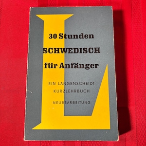 初心者のためのスウェーデン語 30 時間、教科書、ドイツ語からスウェーデン語、ペーパーバック、1964 年