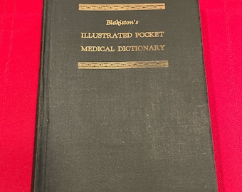 Blakiston's Illustriertes Pocket Medizinisches Wörterbuch, Erstausgabe, Hardcover-Buch, 1952