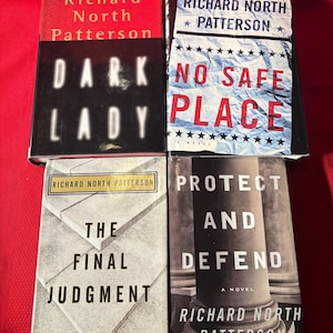 Richard North Patterson Book Bundle, Protect and Defend, The Final Judgment, Dark Lady, No Safe Place, Hardcover Books, 1990s