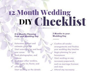 12 Month Wedding Template for DIY Bride