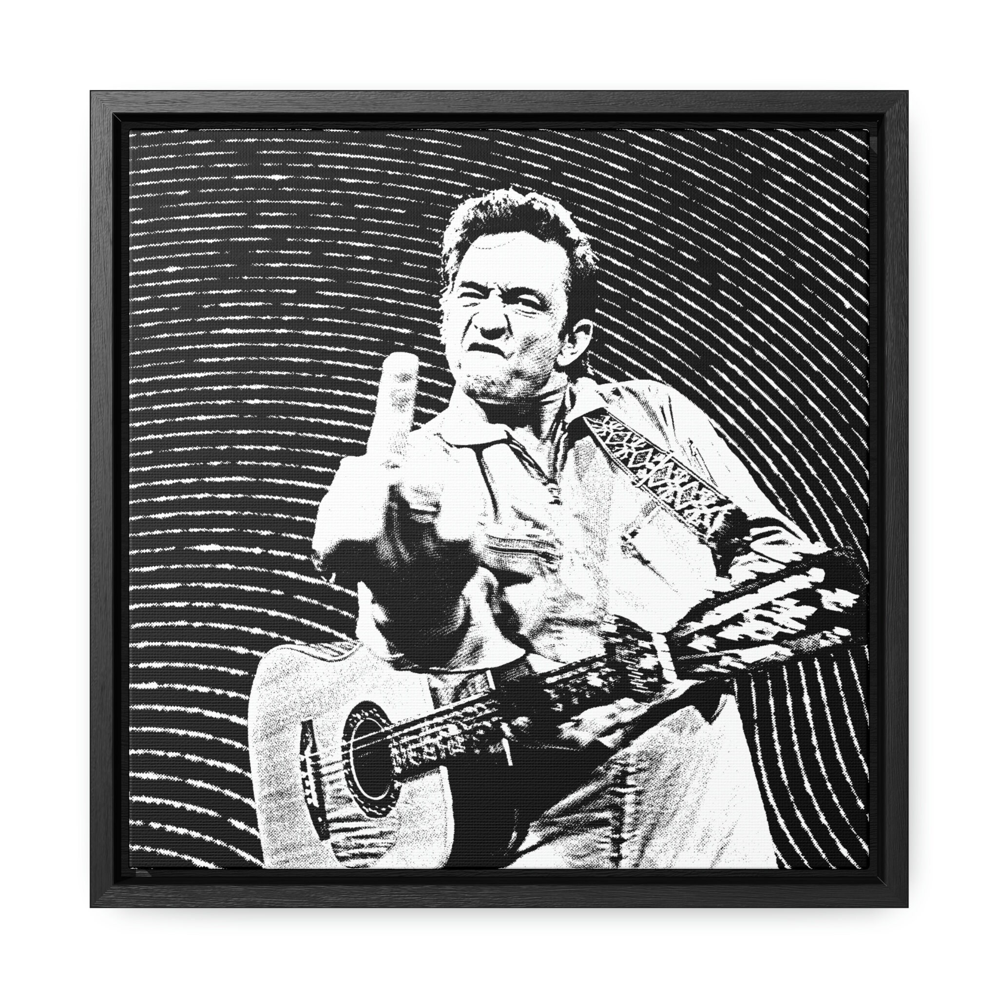 Johnny Cash Middle Finger Gallery Canvas Wraps, Square Frame Etsy