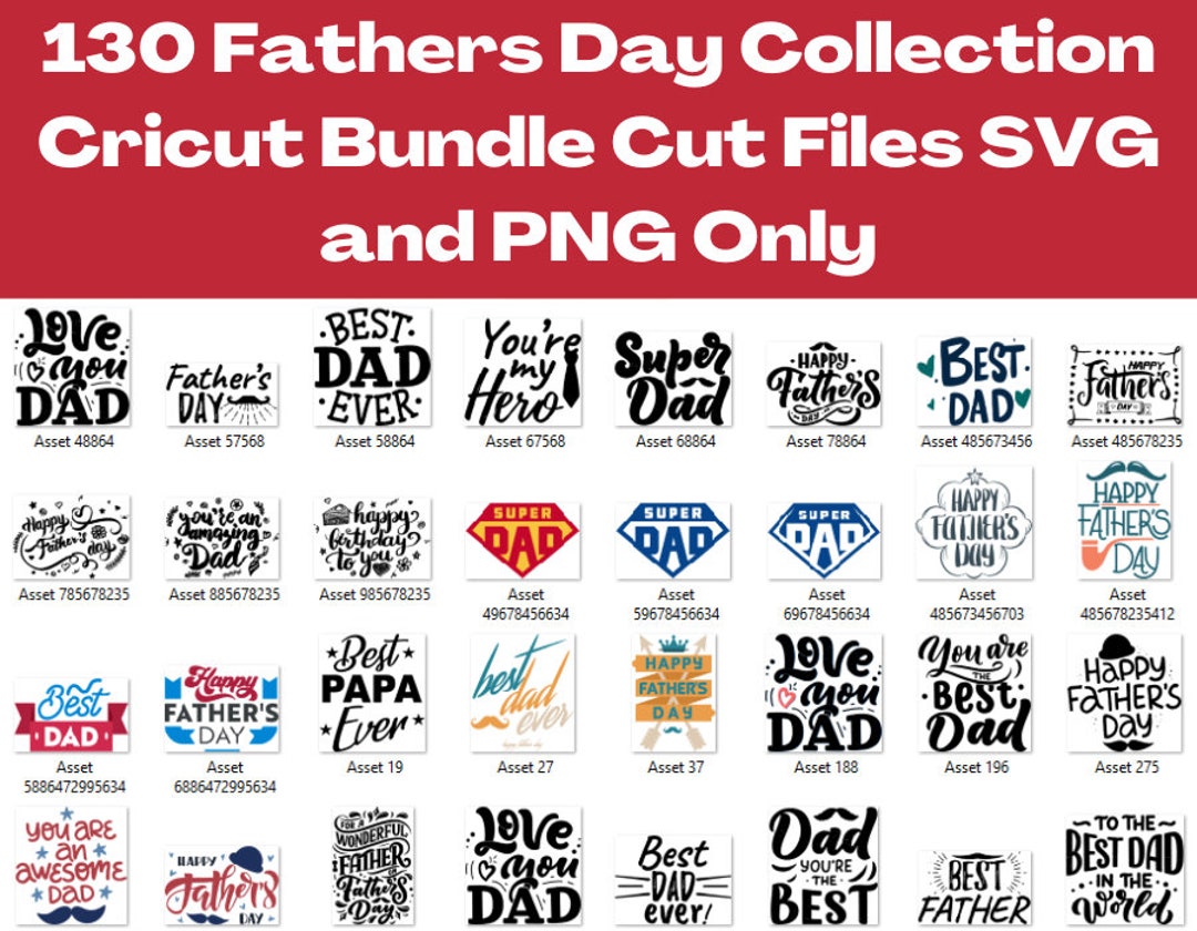 Father's Day Cricut Bundle Cut Files SVG and PNG Only| 200 High Quality ...