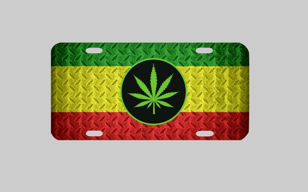 Rasta Weed Flag License Plate Weed License Plate Tag Sublimation