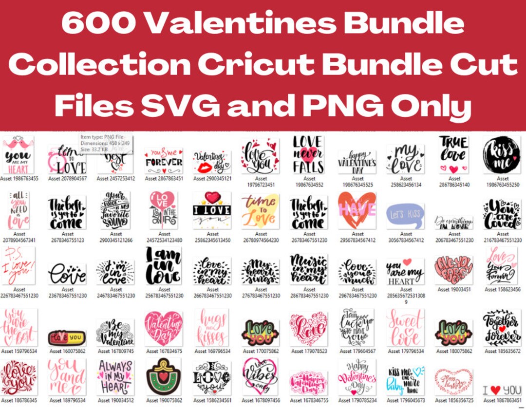 Valentines Day Bundle Collection Cricut Bundle Cut Files SVG and PNG ...