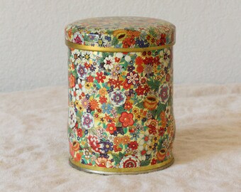 Vintage Floral Tea Tin - Made in England