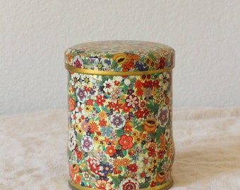 Vintage Floral Tea Tin - Made in England