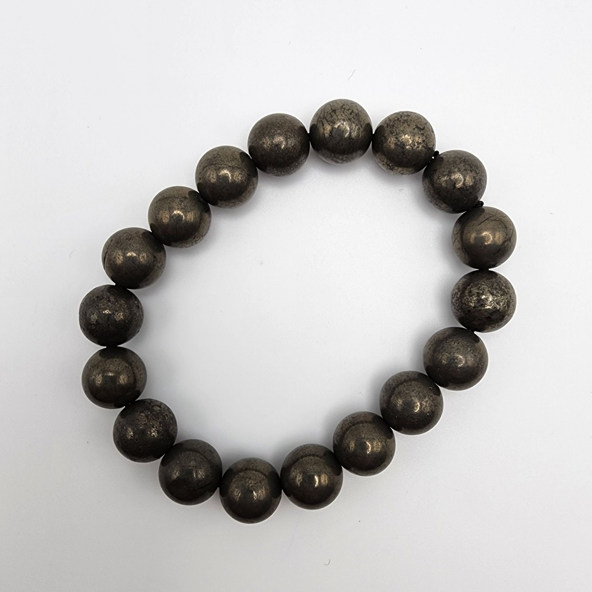 Pyrite 10mm Natural Crystal Bead Bracelet Handmade DIY Etsy