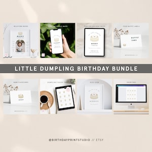 Dumpling Birthday Party Decor: Gender Neutral Baby Shower (Digital Download)