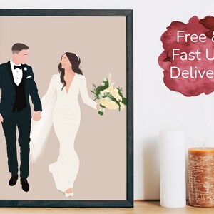 Custom Faceless Cartoon Portrait | Personalised | Unique/Memorable Gifts for Weddings, Birthdays, Couples & More | Modern Wall Art Decor