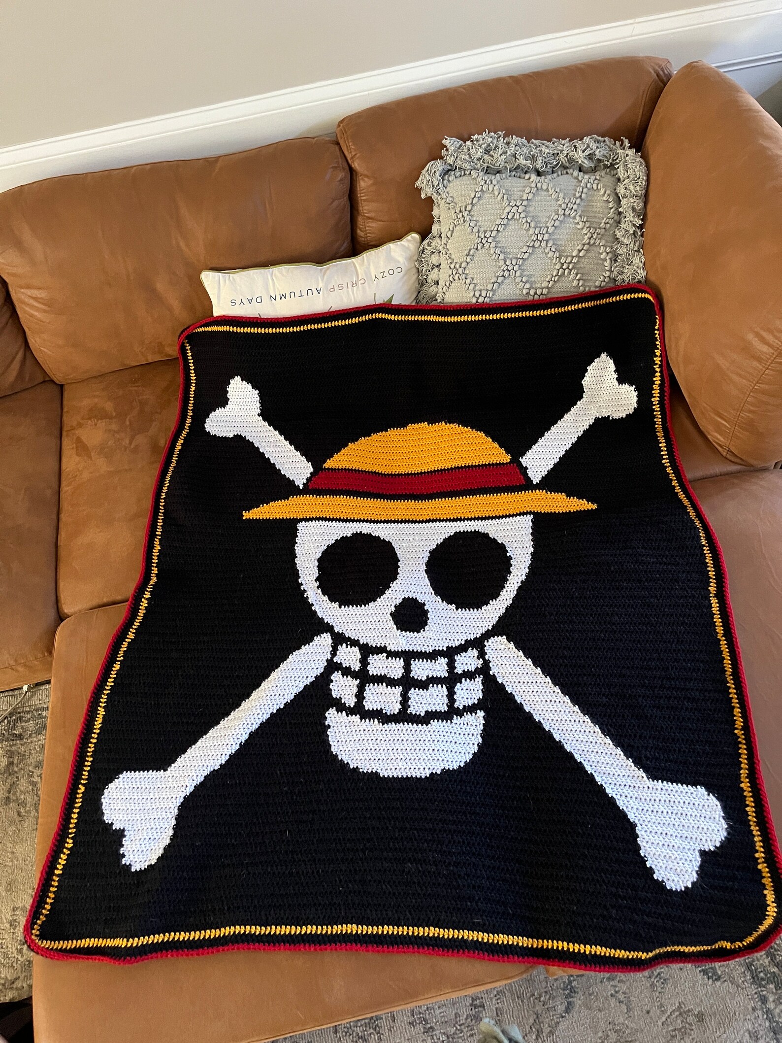 One Piece Anime Inspired Crochet Blanket pattern Only Etsy