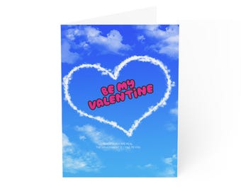Greeting Cards, Heart Shaped CHEMtrails Valentine's Card, Chemtrail Greeting Cards, Love Note Cards, Romantic Stationery, Heart Chemtrails