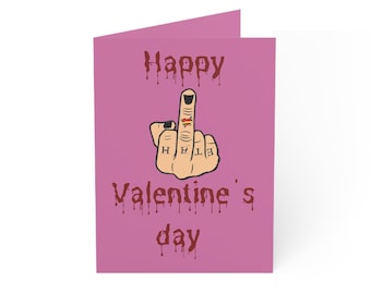 Middle Finger of Love, Valentine's Day Card, Heart Tattoo, Offensive Card, Rude Card, Sarcastic Card