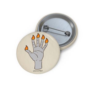 Hand of Glory Enamel Pin  Arcane Occult Button  Gothic Witchcraft Jewelry