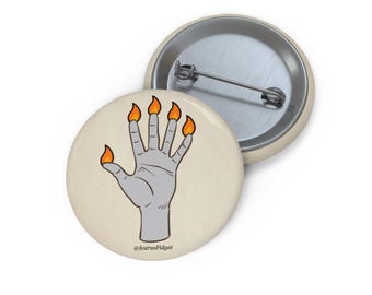 Hand of Glory Enamel Pin  Arcane Occult Button  Gothic Witchcraft Jewelry