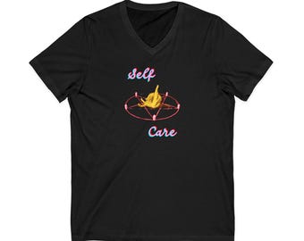 Self Care Kitty V-Neck T shirt