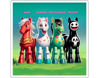 The Four Ponies of the Apocalypse Sticker