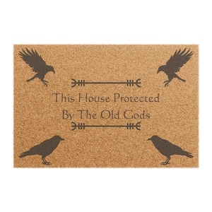 Old Gods Doormat  Witchy No Soliciting Sacrifice Door Mat  Gothic Pagan Home Décor