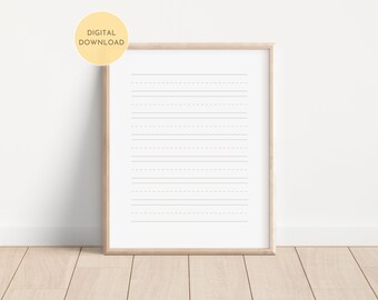 Impresión educativa: Líneas de escritura, Actividad para aprender a escribir, Sala de juegos, Aula, Hogar, Escuela, Inglés, Montessori, Descarga digital