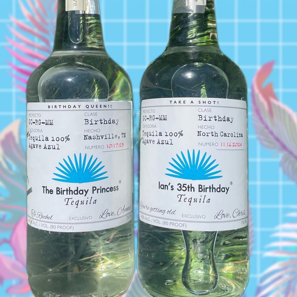 Custom Birthday Casamigos Label | Personalized 750ml Tequila Bottle Labels | Unique Birthday Gifts | Casamigos Bottle Sticker