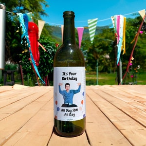 Birthday Wine Label – Custom Funny Wine Bottle Sticker, Waterproof High-Gloss Gift for Friends & Family
