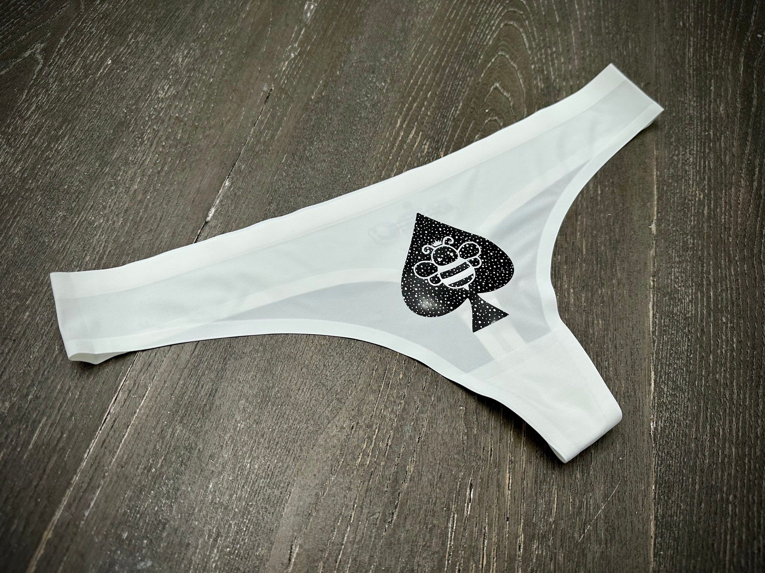 QOS White Thong/queen Bee Wear/panties/underwear for Lingerie Set With