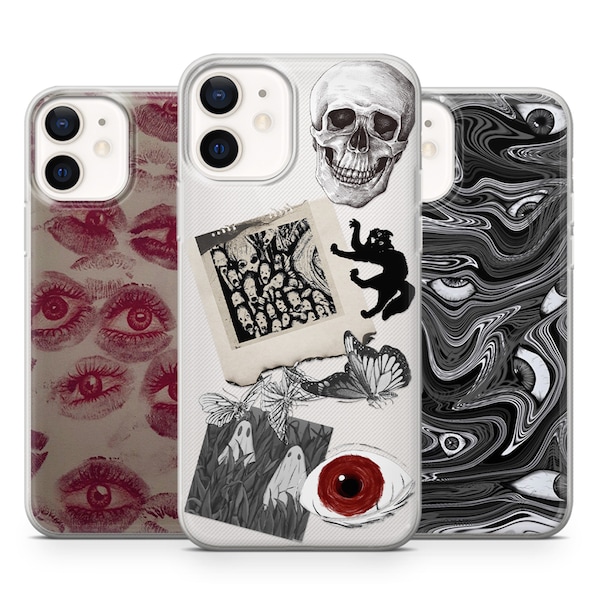Gore Eyeball Phone Case Spooky Collage Cover for iPhone  14 13 12 11 X 8 Samsung A14 S23 A73 A53 Huawei P40 Pixel 8 7 6 6 Pro OnePlus 9