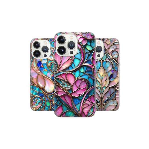 Stained Glass Pixel Phone Cover Etsy UK