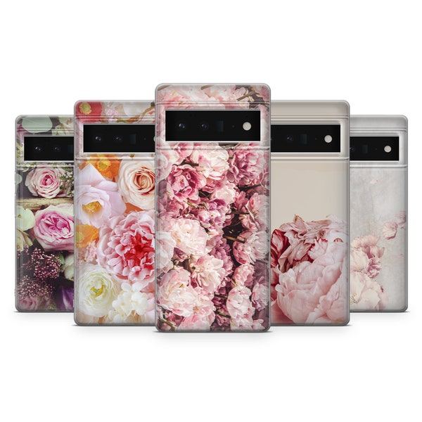 Peony Phone Case Floral Cover for Google Pixel 8 7 7 Pro 6 6 Pro 6A 5 4 3 XL  iPhone 15 14 13 12 11 8  Samsung A13 S22 A73 A53
