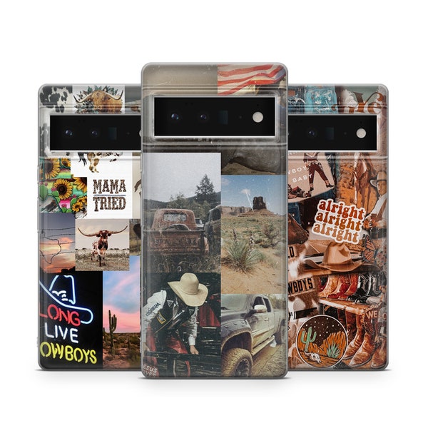 Western Phone Case Collage Cover for Google Pixel 8 7 7 Pro 6 6 Pro 6A 5 4 3 XL  iPhone 14 13 12 11 8  Samsung A13 S22 A73 A53