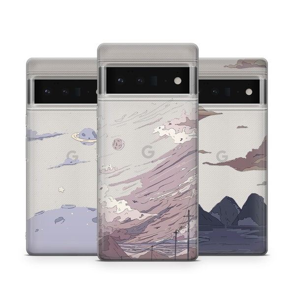 Anime lofi Phone Case Mignon Couverture minimaliste pour Google Pixel 8 7 7 Pro 6 6 Pro 6A 5 4 3 XL iPhone 14 13 12 11 8 Samsung A13 S22 A73 A53