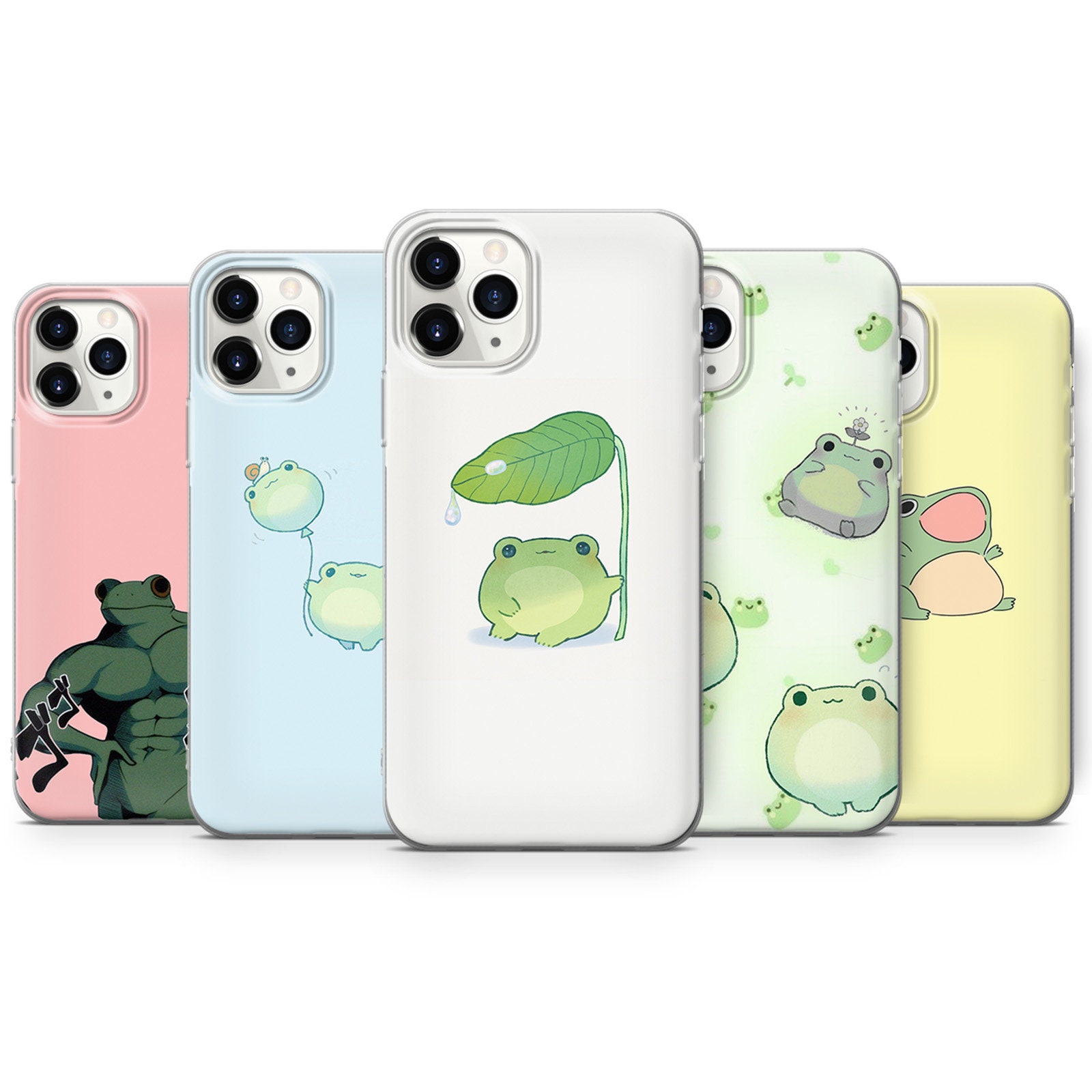 3D Cute Frog Cartoon Silicone Case for iPhone 14 Pro 13 12 11 Pro Max XS XR  7 8