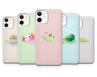 Hippo Axolotl Phone Case Cute Animals Cover for iPhone 14 13 12 11 X Samsung A13 S22 A73 A53 Huawei P30 Pixel 8 7 6 6 Pro OnePlus 9